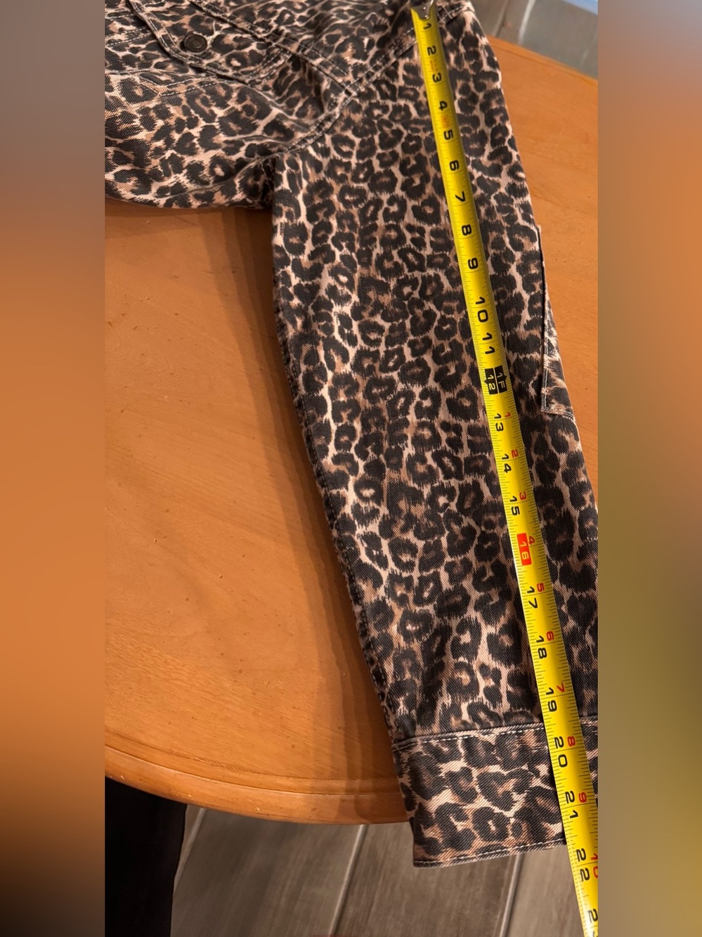 Free People Leopard Print Cropped Denim Jacket - Brown/Black - Picture 7 of 13